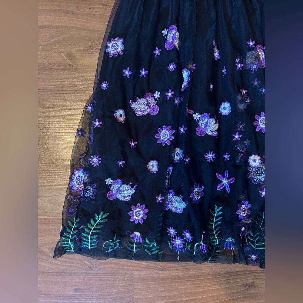 Disney Black and Purple Floral Minnie Mouse Dress - Picture 12 of 12